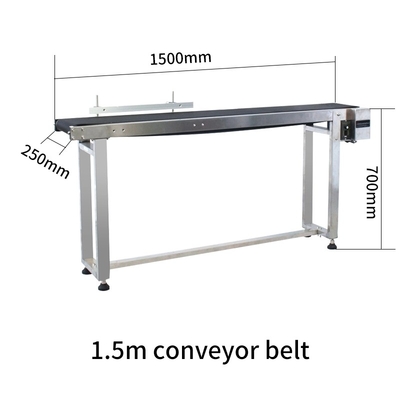 1.5m lengte SS carrosserie materiaal transportband tafel voor semi-automatische productielijn