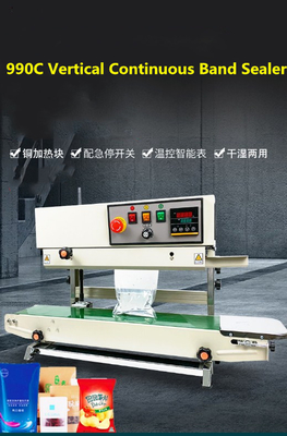 Snacks Afdichting Breedte 6-12 mm Verticale voedselzak afdichter Plastic bag band afdichtmachine