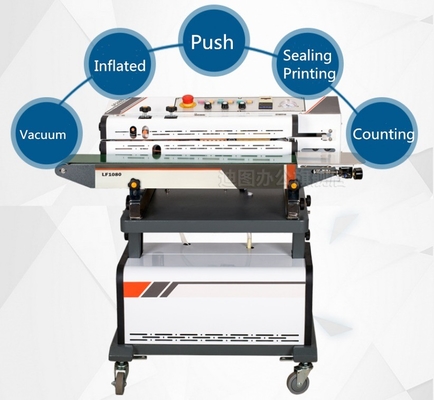 85 kg LF1080 Commerciële continue bandverzegelingsmachine met vacuümverzegeler 220V/50HZ