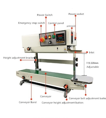 FR-990 Verticale bandverzegelmachine gemakkelijk te bedienen en ideaal voor textiel