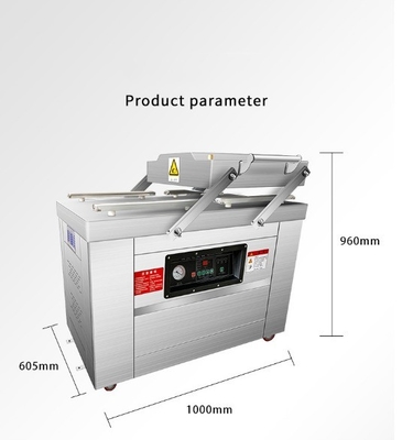 Elektrische kartonnen voorzien Dubbelkamer Vacuümverpakkingsmachine met 1000W 750W vermogen