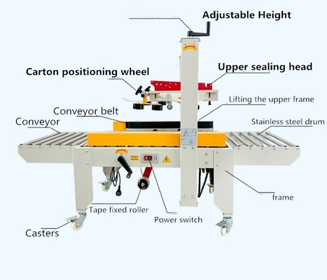 Verstelbare hoogte Multifunctionele semi-automatische kartonnen doos Doos Tape Sealing Machine