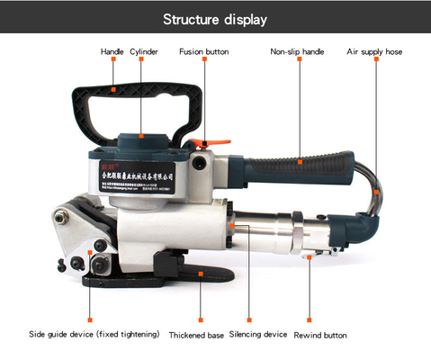 13-19 mm bandgrootte handmatige doosbandmachine met handmatige werking onder luchtdruk