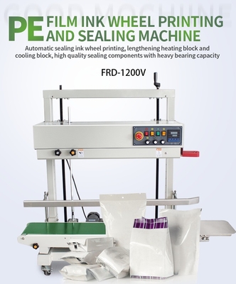 FR-1200V Elektrisch aangedreven verticale continue zakverzegelmachine voor PE- en dikke zakken