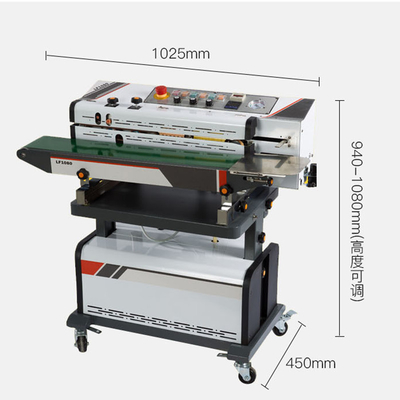 875W continue opblaasbare vacuümpompverpakkingsmachine voor voedingsmiddelen en dranken