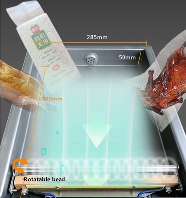 Commerciële vacuümverpakkingsmachine met een enkele kamer voor L390*W285*H90mm kamergrootte