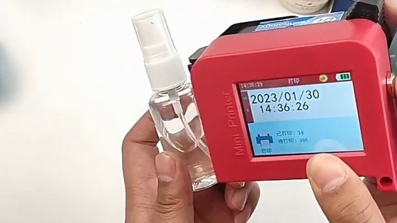 Mini Handheld Inkjet Bottle Printing Machine voor 12mm Printing Height en 240*120*97mm