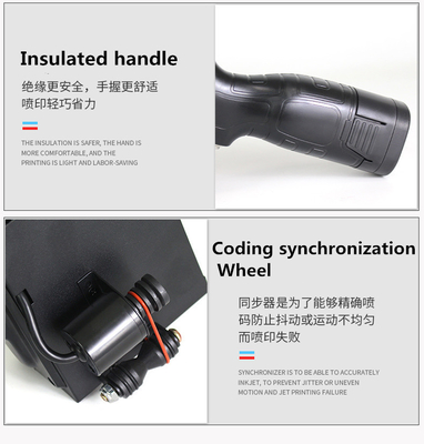 600 dpi Handheld Vervaldatum Inkjet Printer Gun voor Multi-Language in 240*120*97mm Grootte