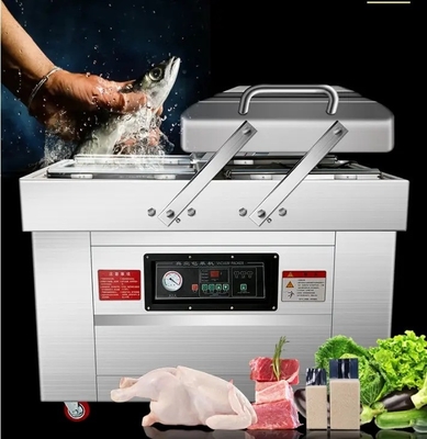 Elektrische dubbele kamer vacuümverpakkingsdichtmachine voor vissteak 10 mm Dichtingsbreedte