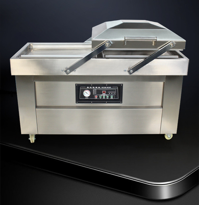 Elektrische dubbele kamer vacuümverpakkingsdichtmachine voor vissteak 10 mm Dichtingsbreedte