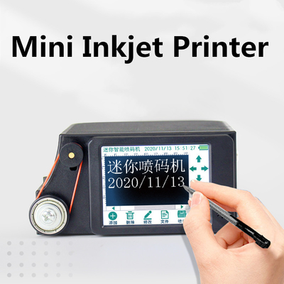Handheld inkjetprinter met gebogen oppervlak met 12,7 mm bewerkingsscherm
