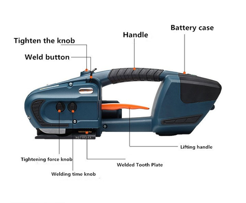 2-5s Lastijd Halfautomatische elektrische accu aangedreven verpakkingsinstrumenten voor PP en PET