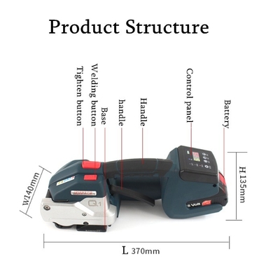 Automatische een-sleutel handheld wickelmachine voor PP PET banden aangedreven door elektriciteit