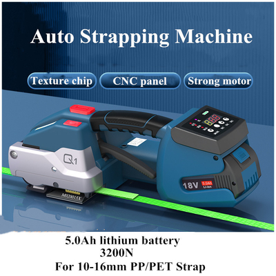 Automatische draagbare riemmachine voor PP-PET-gordel Lastijd 2-5s Batterij aangedreven