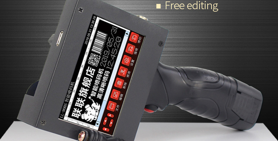 Datum afdrukken gemaakt met semi-automatische draagbare inkjetprinters en Photoshop software