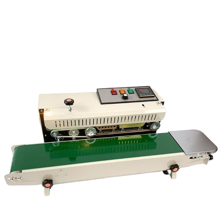 Filmverpakkingsband afdichter met horizontale vaste inkt codering Afdichtingssnelheid 0-12m/min