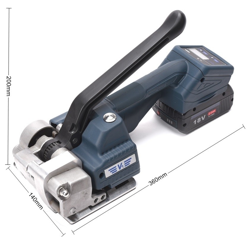 Digitaal display Elektrische batterijverpakkingsinstrument voor 13/16mm PP PET-band semi-automatisch