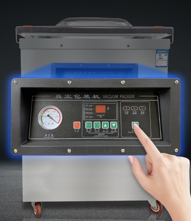 Verticale vacuümdichtmachine voor vruchten rijst vlees en vis commercieel roestvrij staal