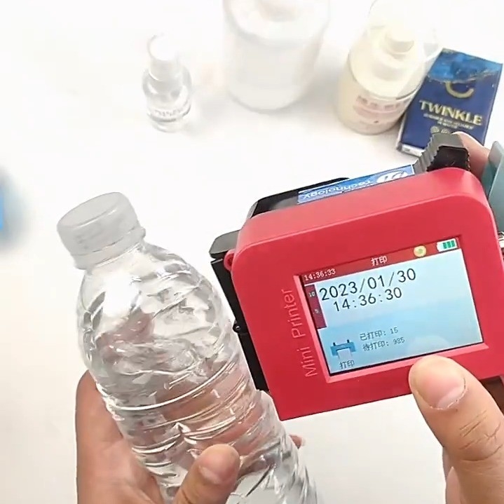 Sneldrogende inkt 12-12.7 mm Mini handdrukker voor voedselzak fles lichaam Productiedatum