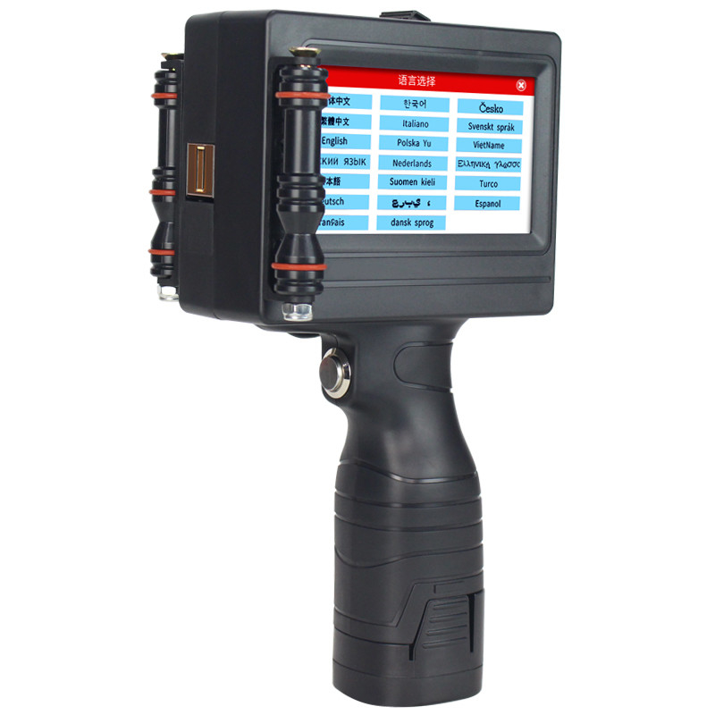 Black Eco Solvent Handheld Printer 600dpi voor Engels Nummer Qr Barcode Vervaldatum