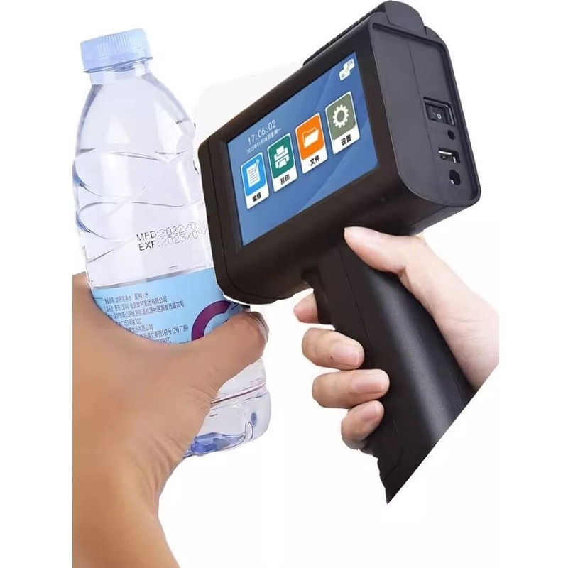 Eénkleurig meertalig QR-code handprinterpistool voor fles glas textielzak